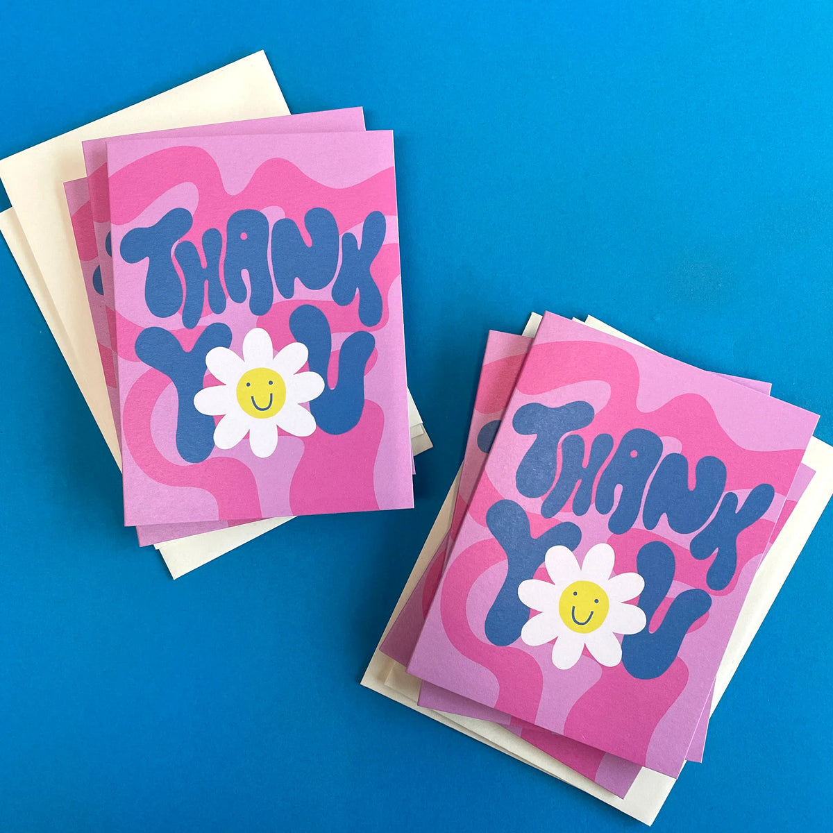 Raspberry Blossom Groovy Type Thank You Cards 6 Pack By Penny Black