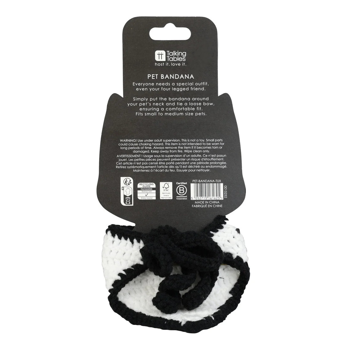 Festive Crochet Pet Tuxedo Bandana By Penny Black