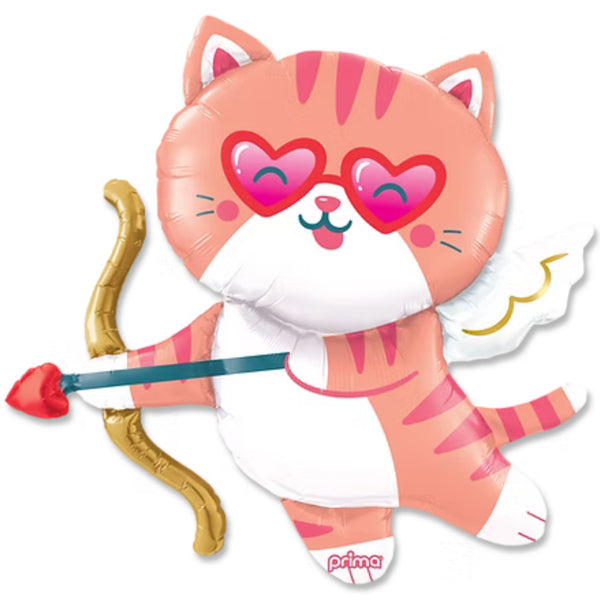 Cat Cupid Valentine 38" Foil Balloon by penny black