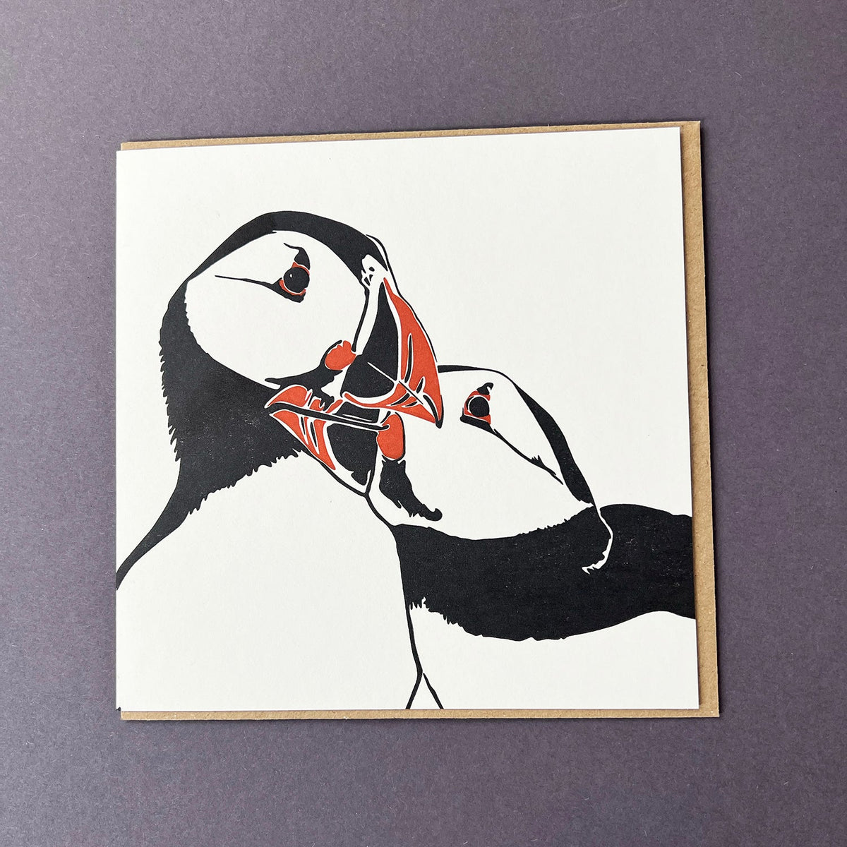 Puffin Hugs Letterpress Card by penny black