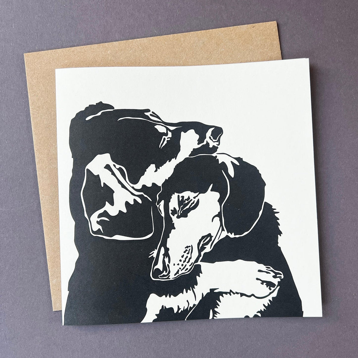 Dachshund Hugs Letterpress Card by penny black