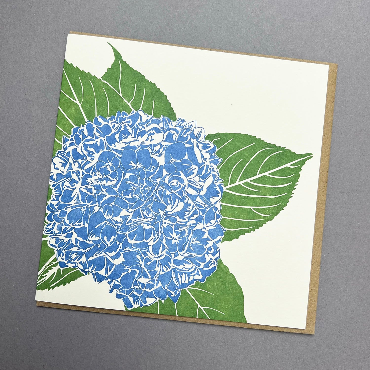 Blue Hydrangea Letterpress Card by penny black