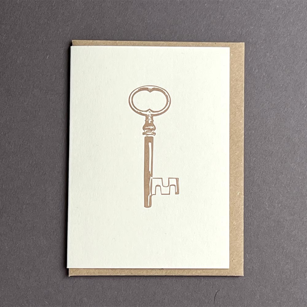 Secret Treasure Old Key Little Letterpress Notecard