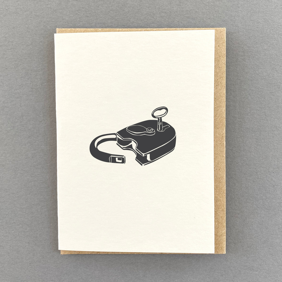 Secret Treasure Old Padlock Little Letterpress Notecard