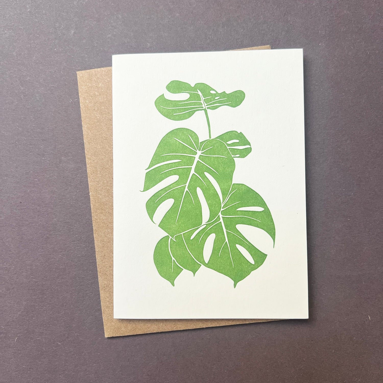 Monstera Leaves Little Letterpress Notecard by penny black
