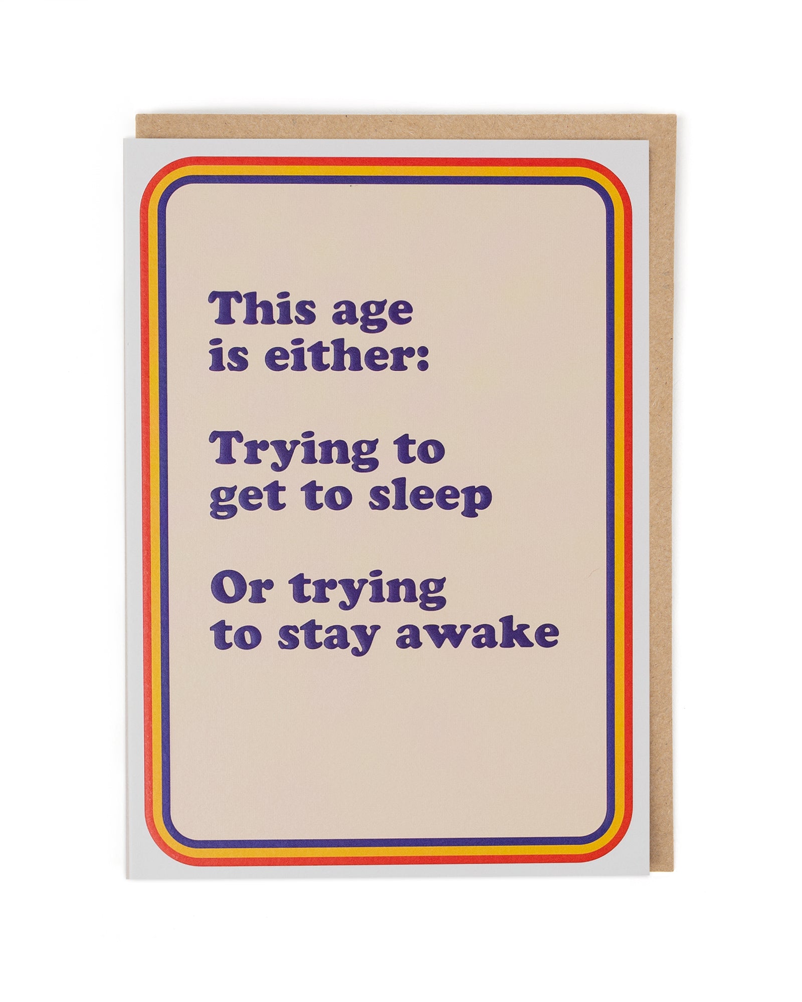 Asleep Awake Conundrum Funny Birthday Card by penny black