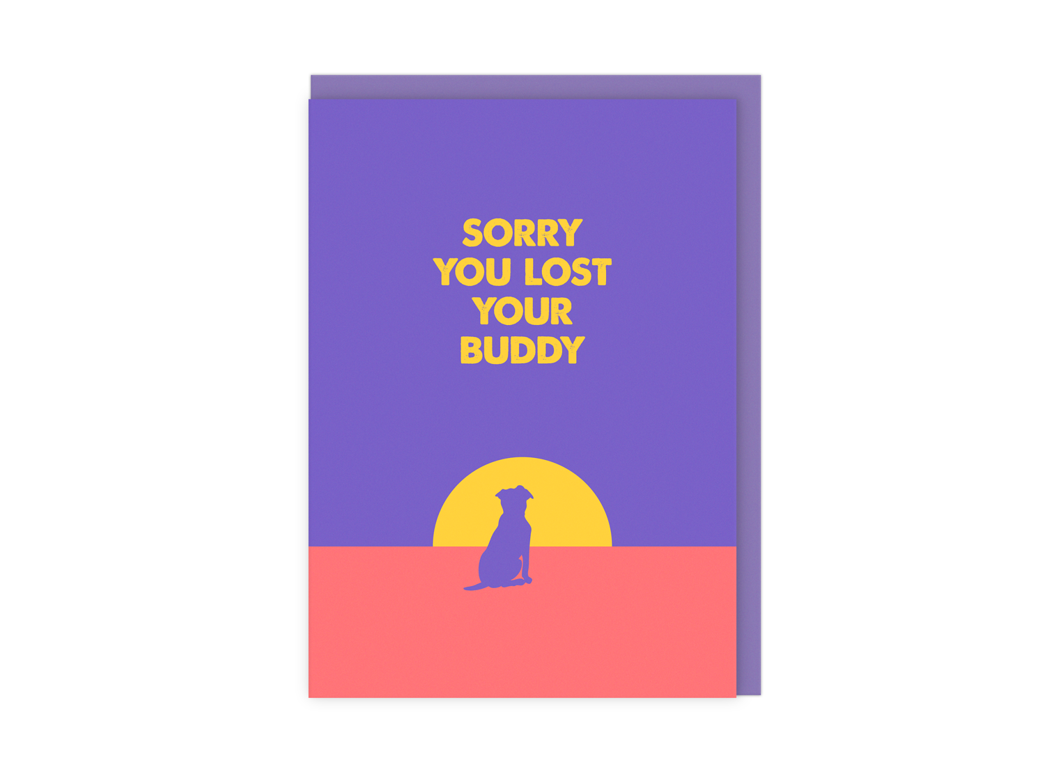 Dog At Sunset Modern Pet Loss Sympathy Card By Penny Black