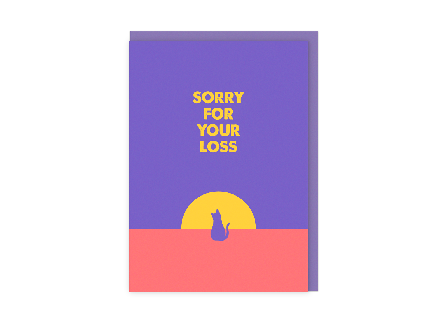 Cat At Sunset Modern Pet Loss Sympathy Card By Penny Black