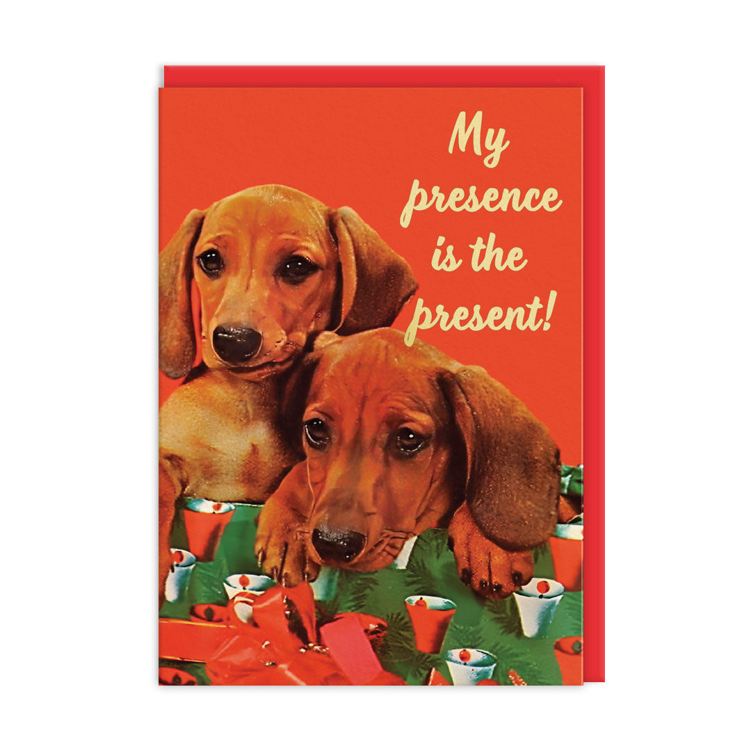 My Presence Is The Present Funny Christmas Card By Penny Black