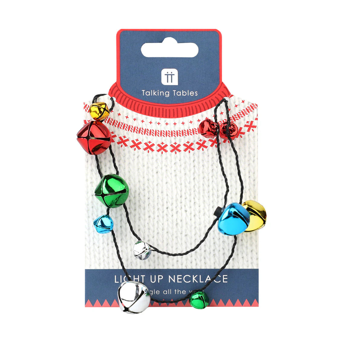 Christmas Retro Pop Light Up LED Bell Necklace By Penny Black