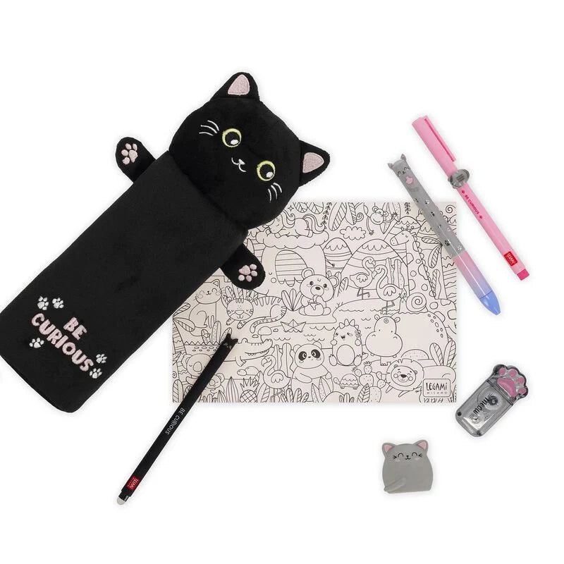Super Soft Plush Kitty Cat Pencil Case By Penny Black