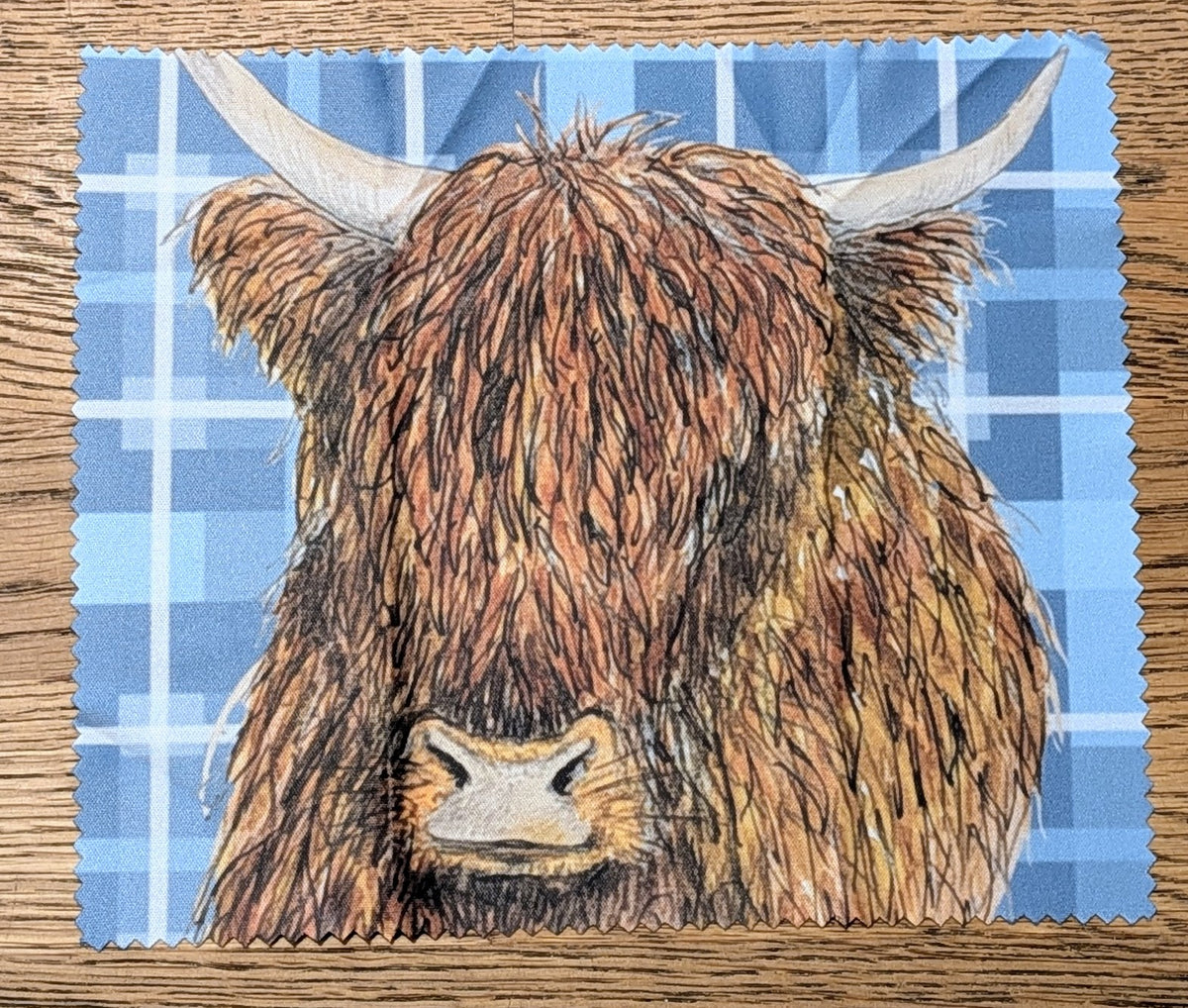 Tartan Highland Cow Lens Cleaning Cloth By Penny Black