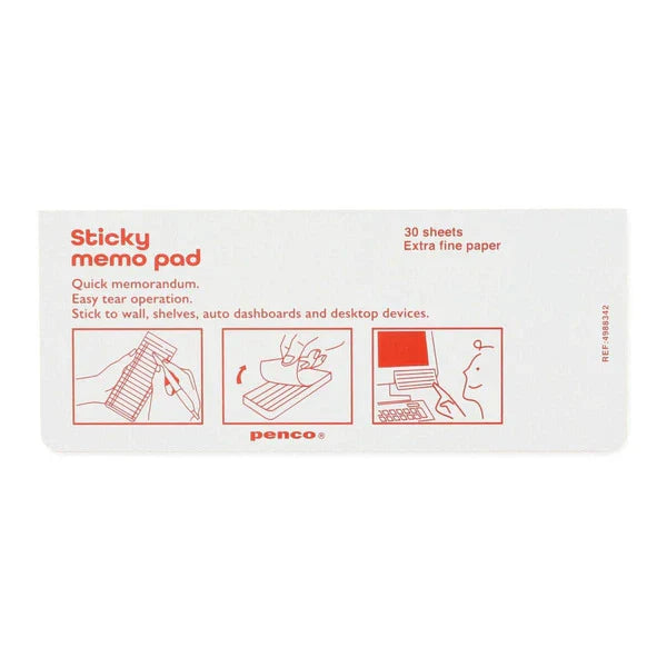 Penco Sticky Memo Pad Weekly By Penny Black showing back of product