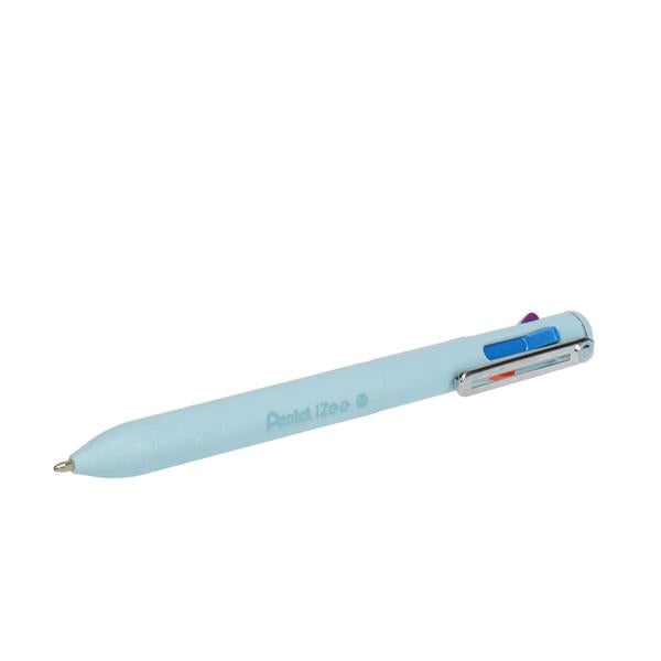 Pentel Izee 4 Colour Retractable Ballpoint Pen 1.0mm - Light Blue