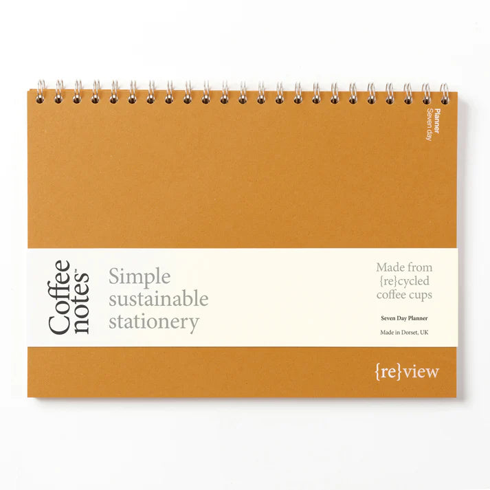 Coffeenotes Sustainable Recycled Seven Day Weekly Planner By Penny Black