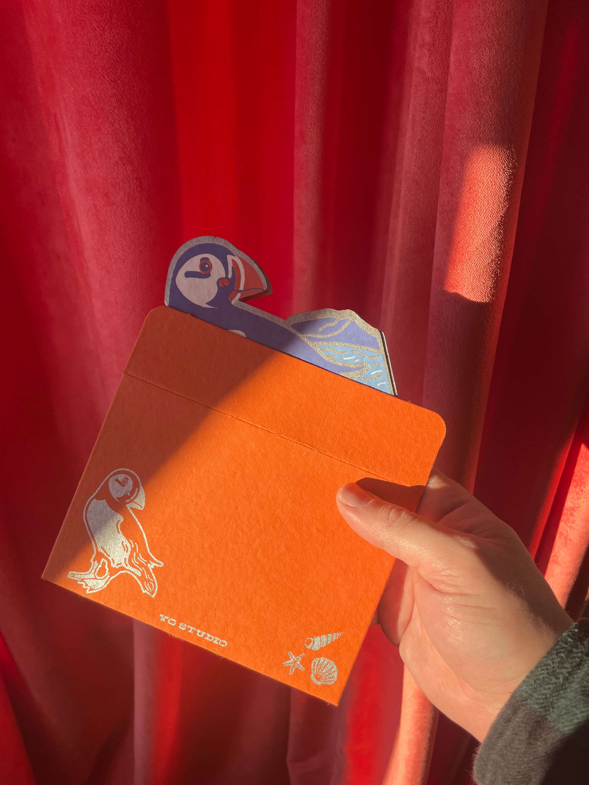 Puffin Fold Out Screen Printed Card By Penny Black