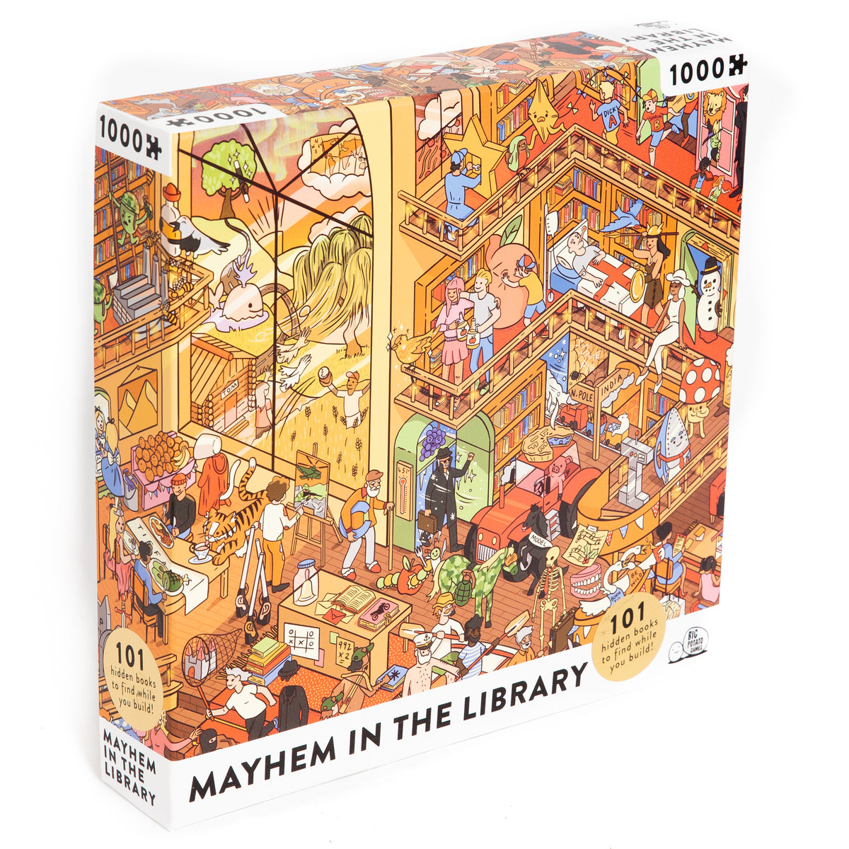 Mayhem In The Library 1000 Piece Puzzle Game in box by penny black