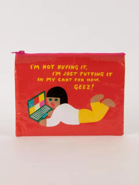 Just Putting It In My Cart Blue Q Zipper Pouch by penny black