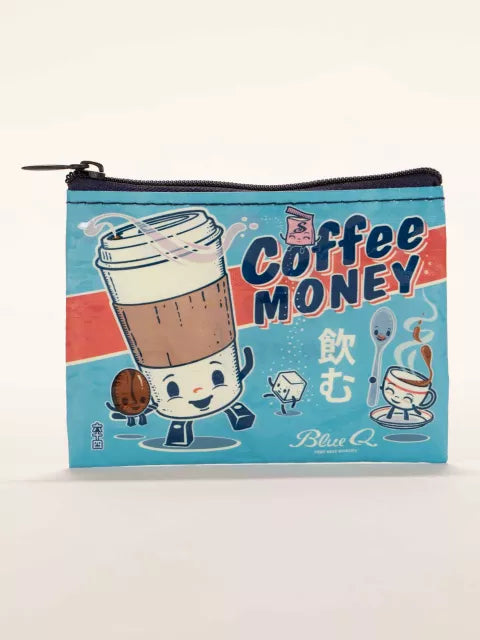 Coffee Money Blue Q Coin Purse by penny black
