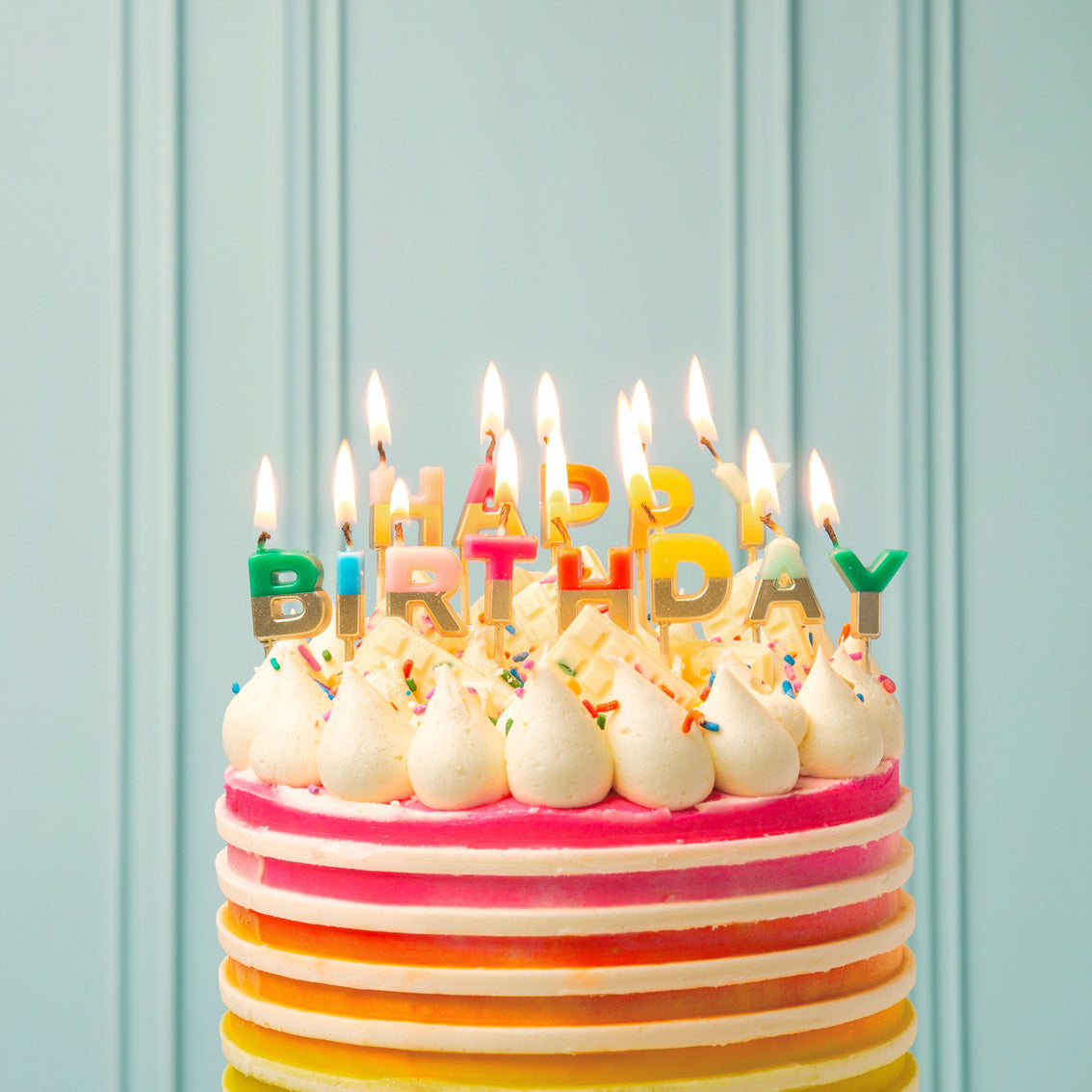 Happy Birthday Brights Letter Candles