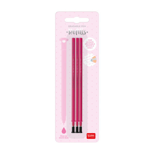 Legami Erasable Gel Pen Refills By Penny Black in pink