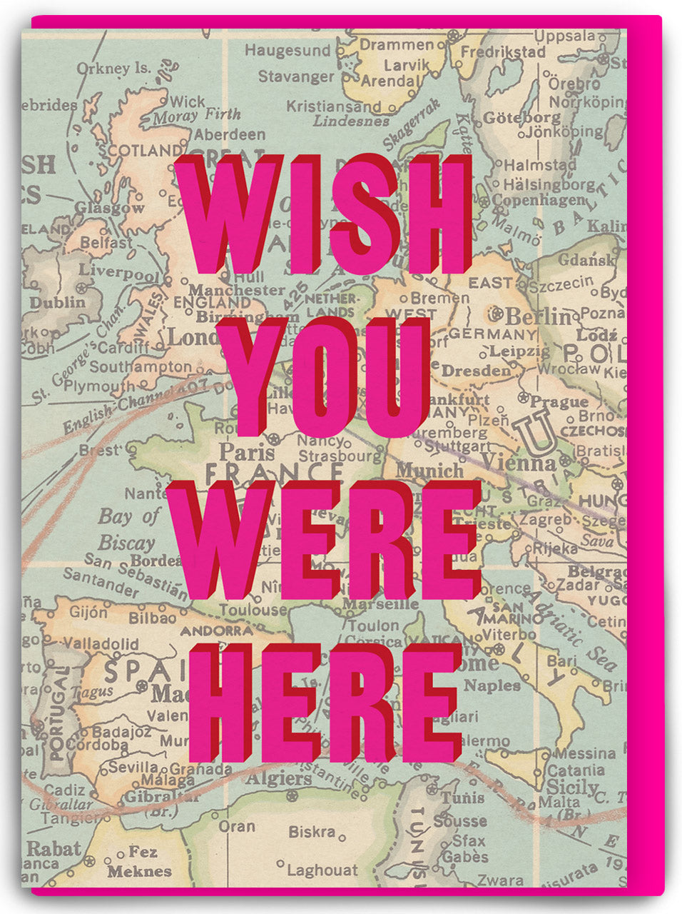 Wish You Were Here Map Friendship Card By Penny Black