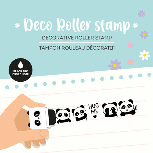 Panda Black Ink Deco Roller Stamp By Penny Black