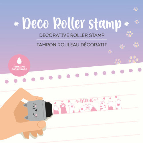 Kitty Cat Pink Ink Deco Roller Stamp By Penny Black