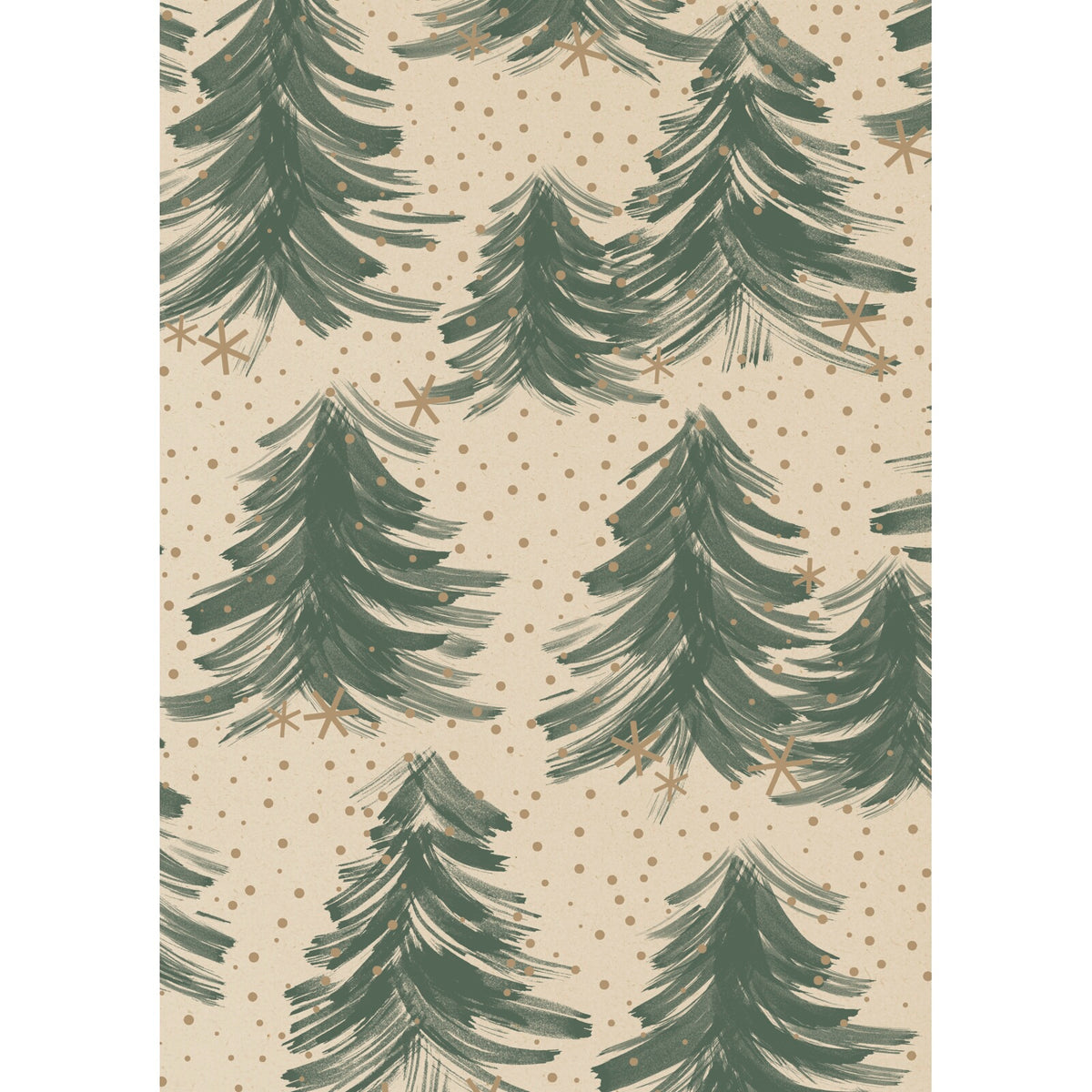 Tree Free Sugarcane Christmas Gift Wrapping Paper Roll 4m by penny black - Painted Forest design