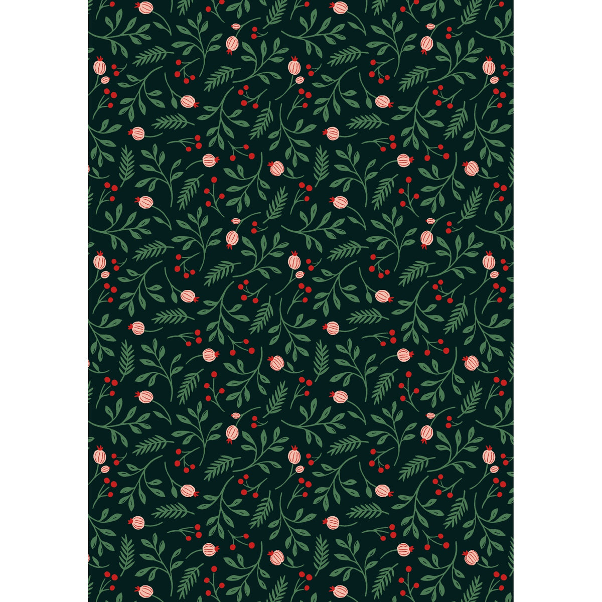 Festive Classics Christmas Gift Wrapping Paper Roll 4m - Winter Foliage Harriet design by penny black