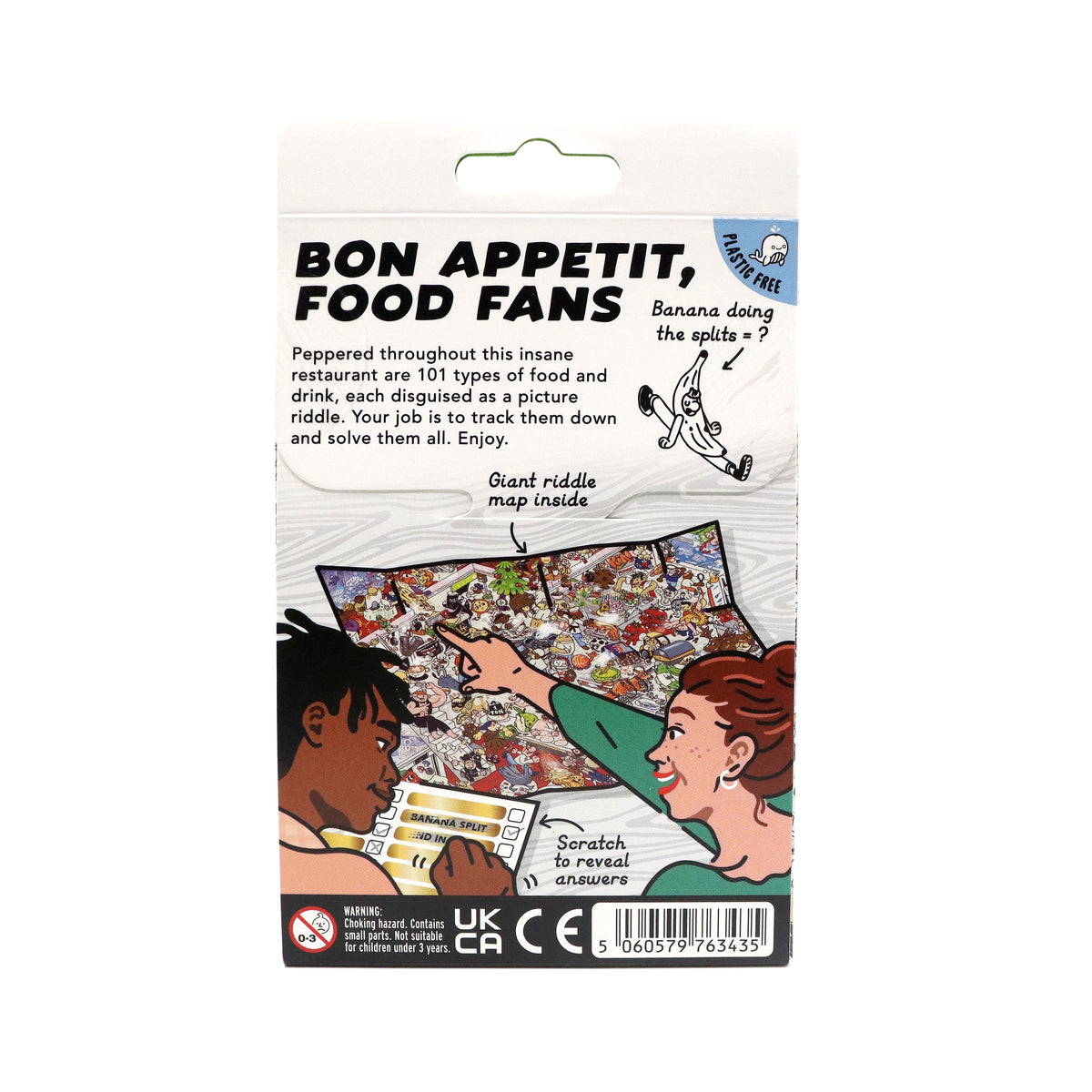 Riddle Pics - Food Edition Game showing back of packaging by penny black