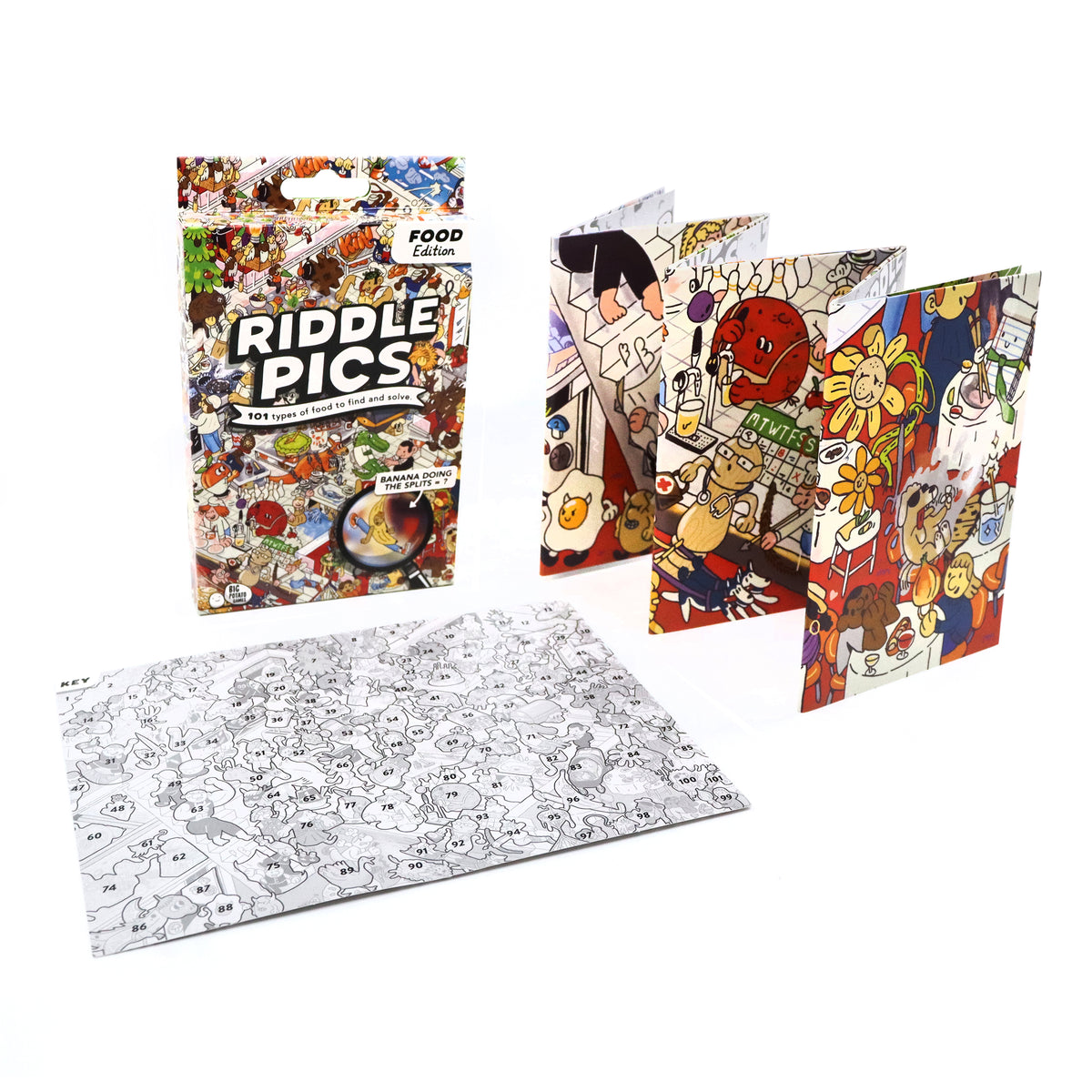 Riddle Pics - Food Edition Game showing packaging and contents by penny black