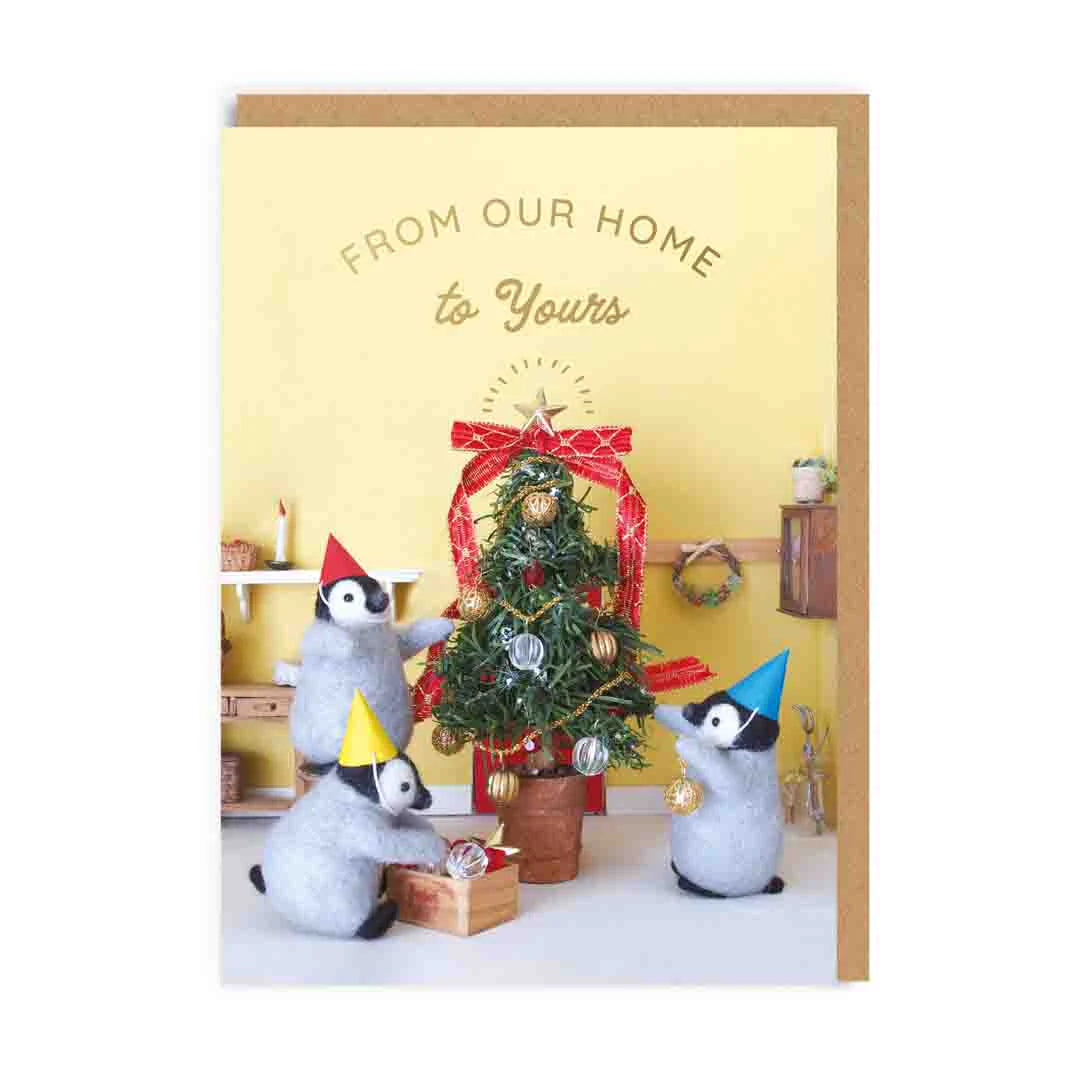 From Our Home To Yours Penguins Christmas Card by Penny Black.