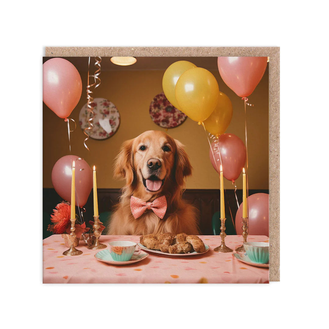 Dog Party Table Photographic Birthday Card by penny black