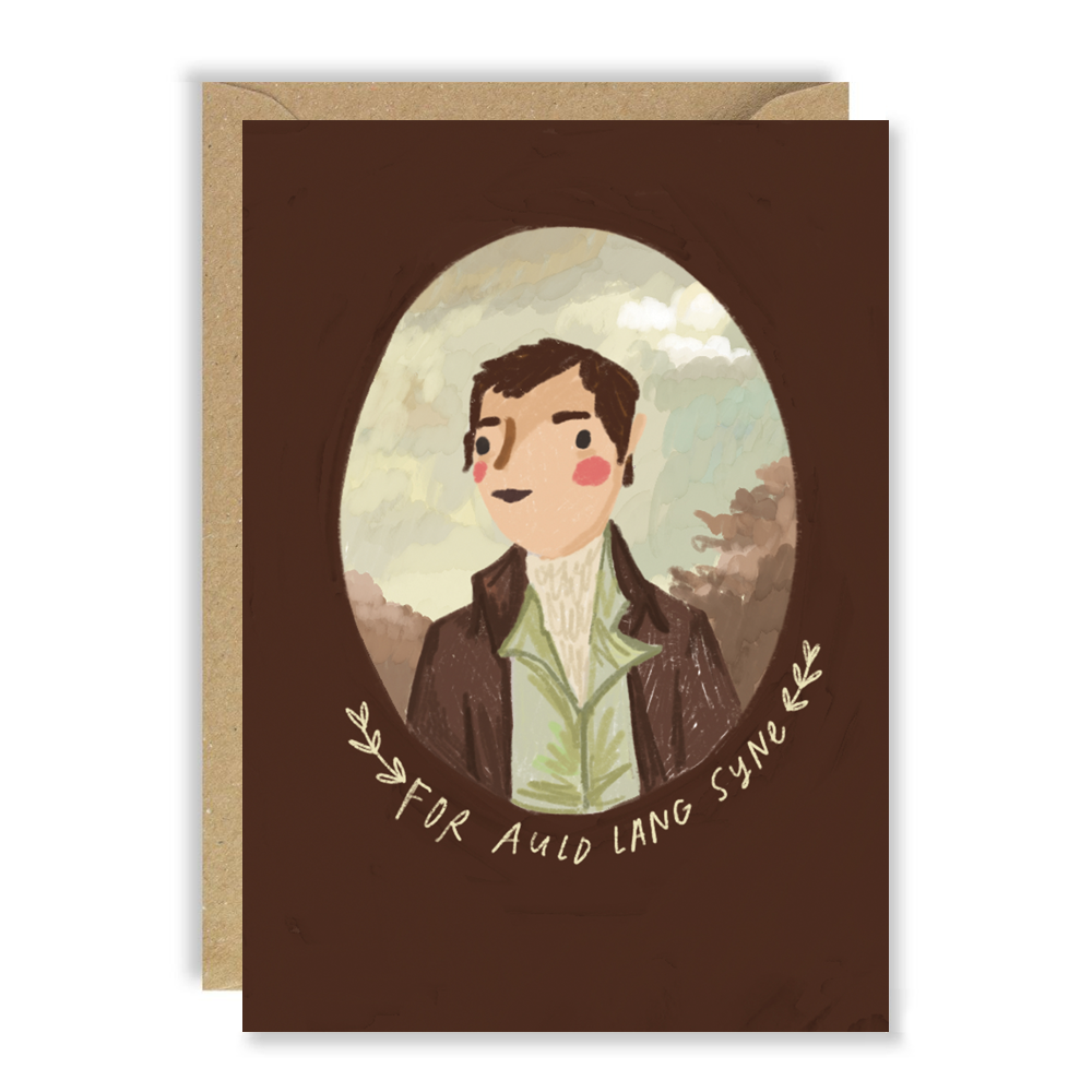 Robert Burns Portrait Auld Lang Syne Card by penny black