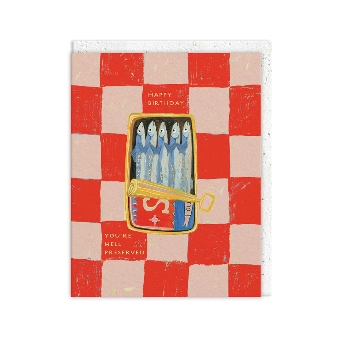 Well Preserved Sardines Happy Birthday Plantable Card By Penny Black