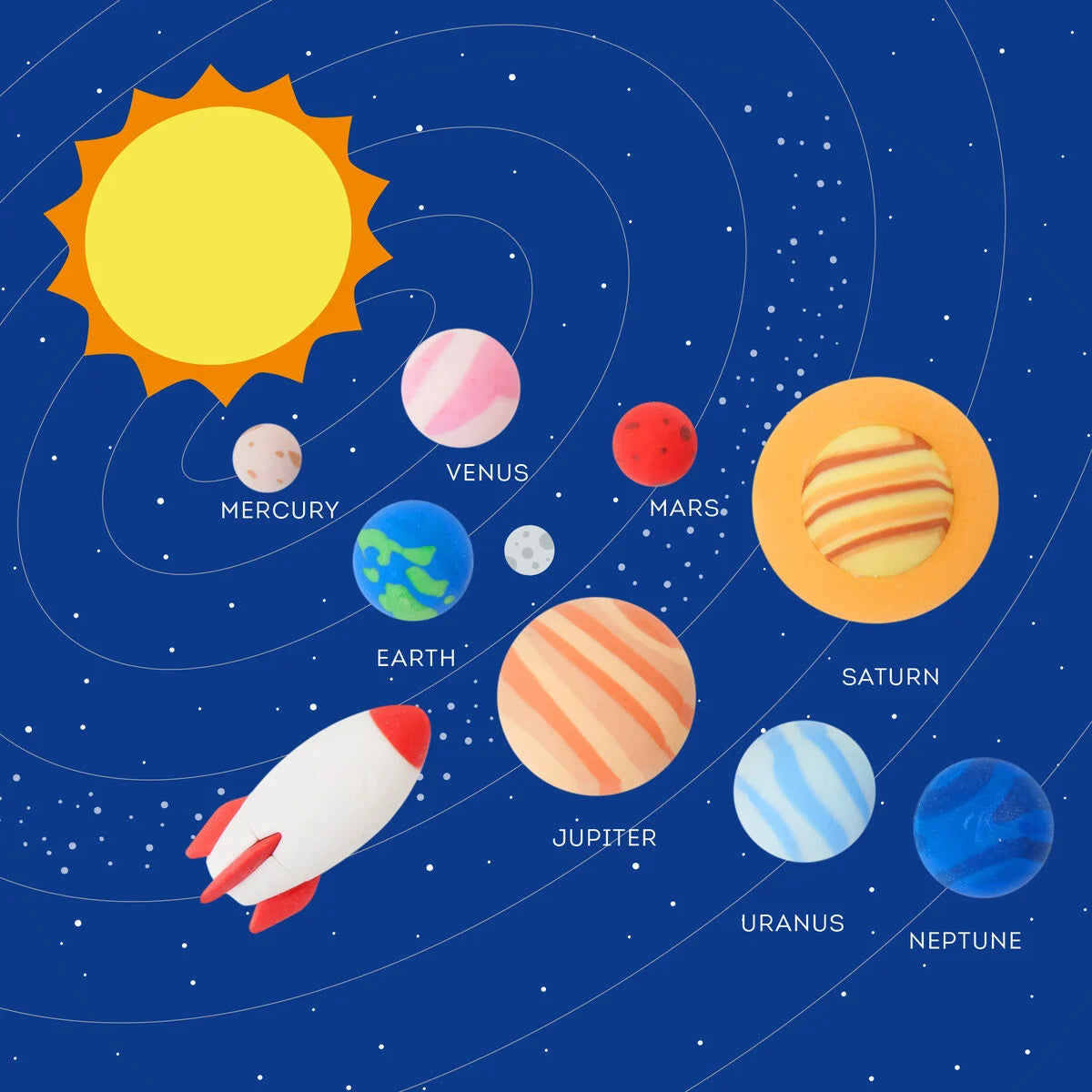 Legami Solar System Eraser Set