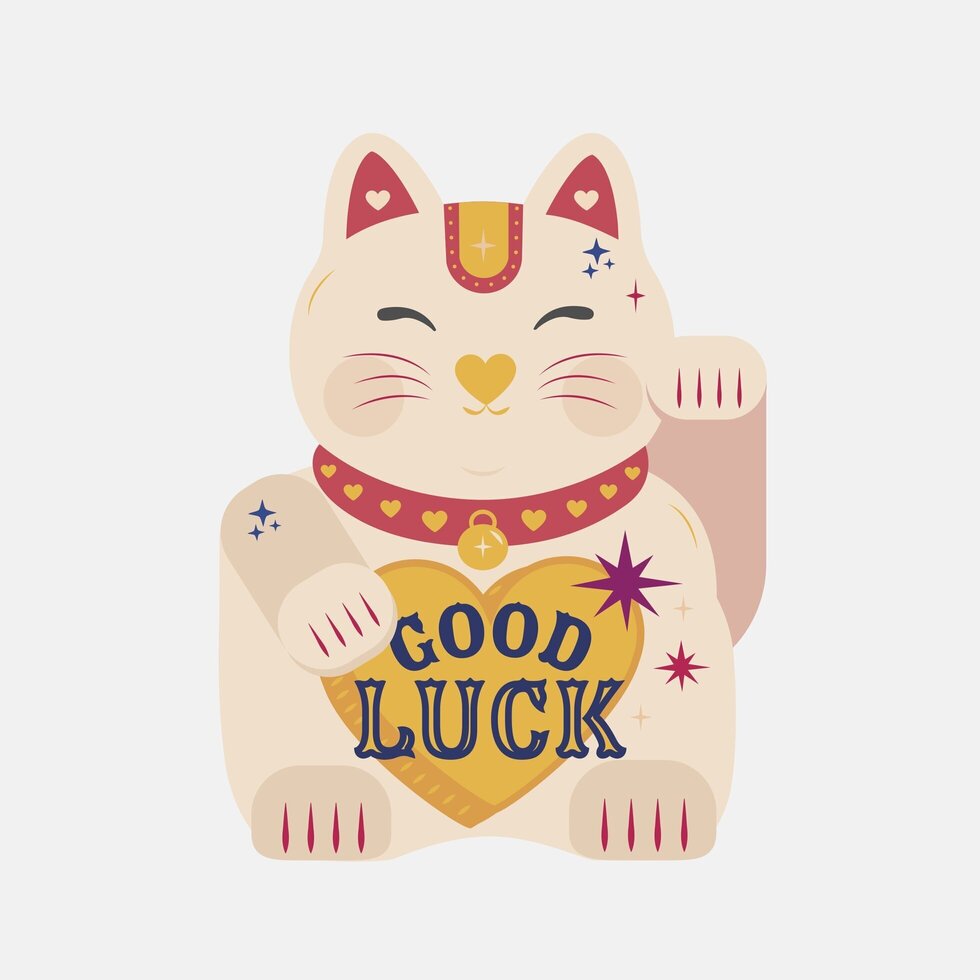 Lucky Cat Good Luck Die-Cut Mini Card By Penny Black