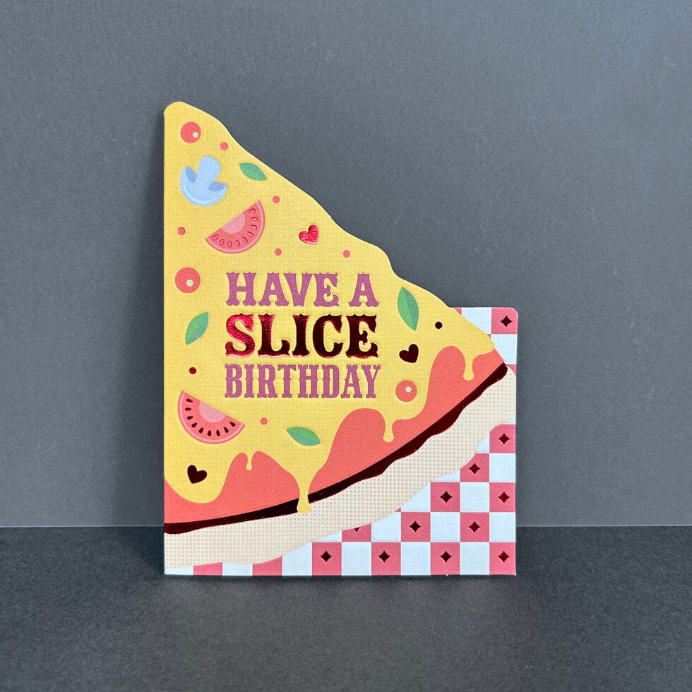 Pizza Slice Die-Cut Mini Birthday Card By Penny Black