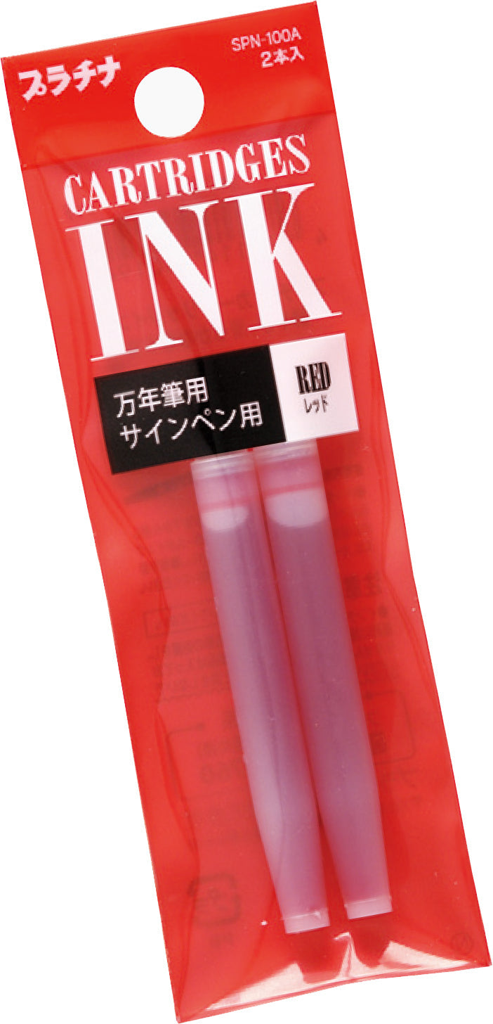Platinum Pen Co Preppy Fountain Pen Cartridge Refill 2pk in red by penny black