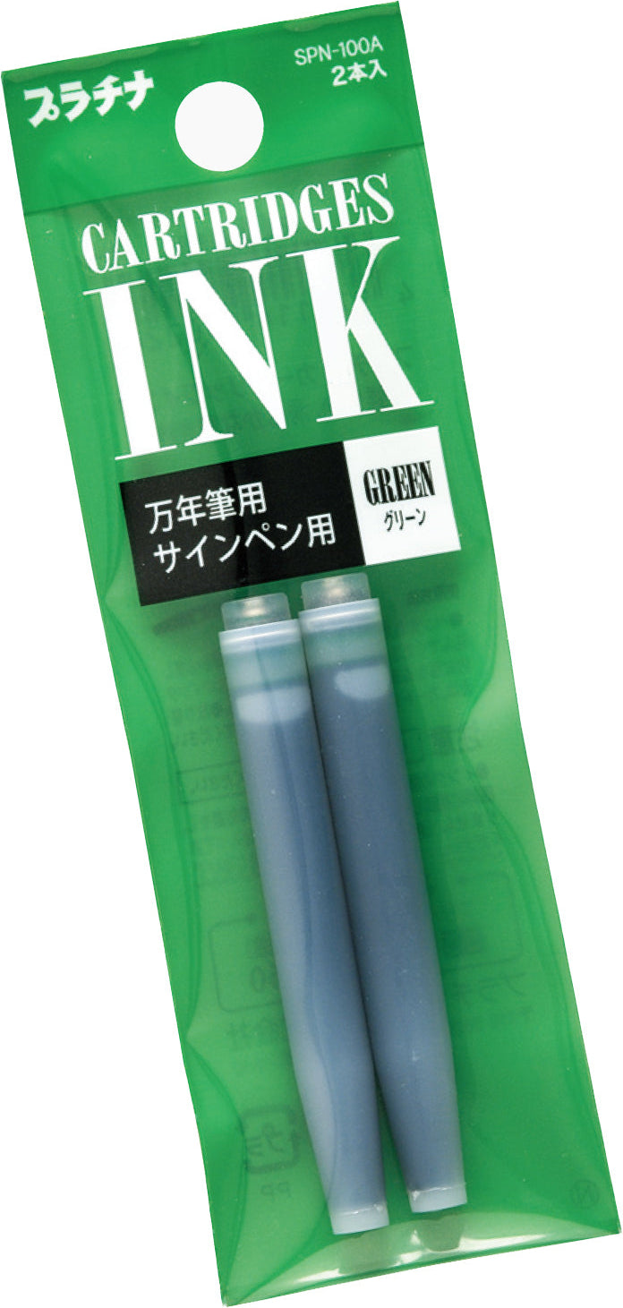 Platinum Pen Co Preppy Fountain Pen Cartridge Refill 2pk in green by penny black