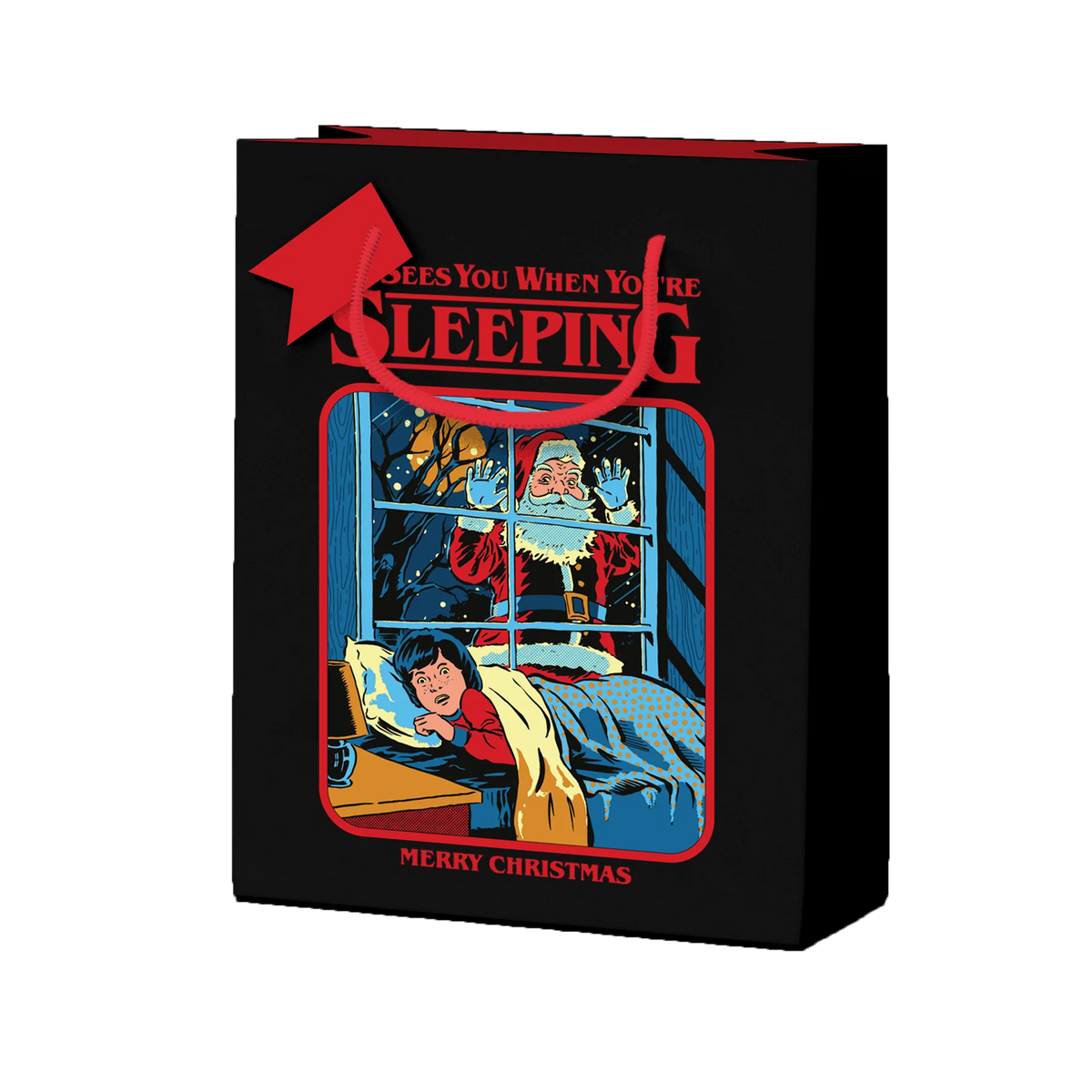 He Sees You When You&#39;re Sleeping Large Christmas Gift Bag from Penny Black