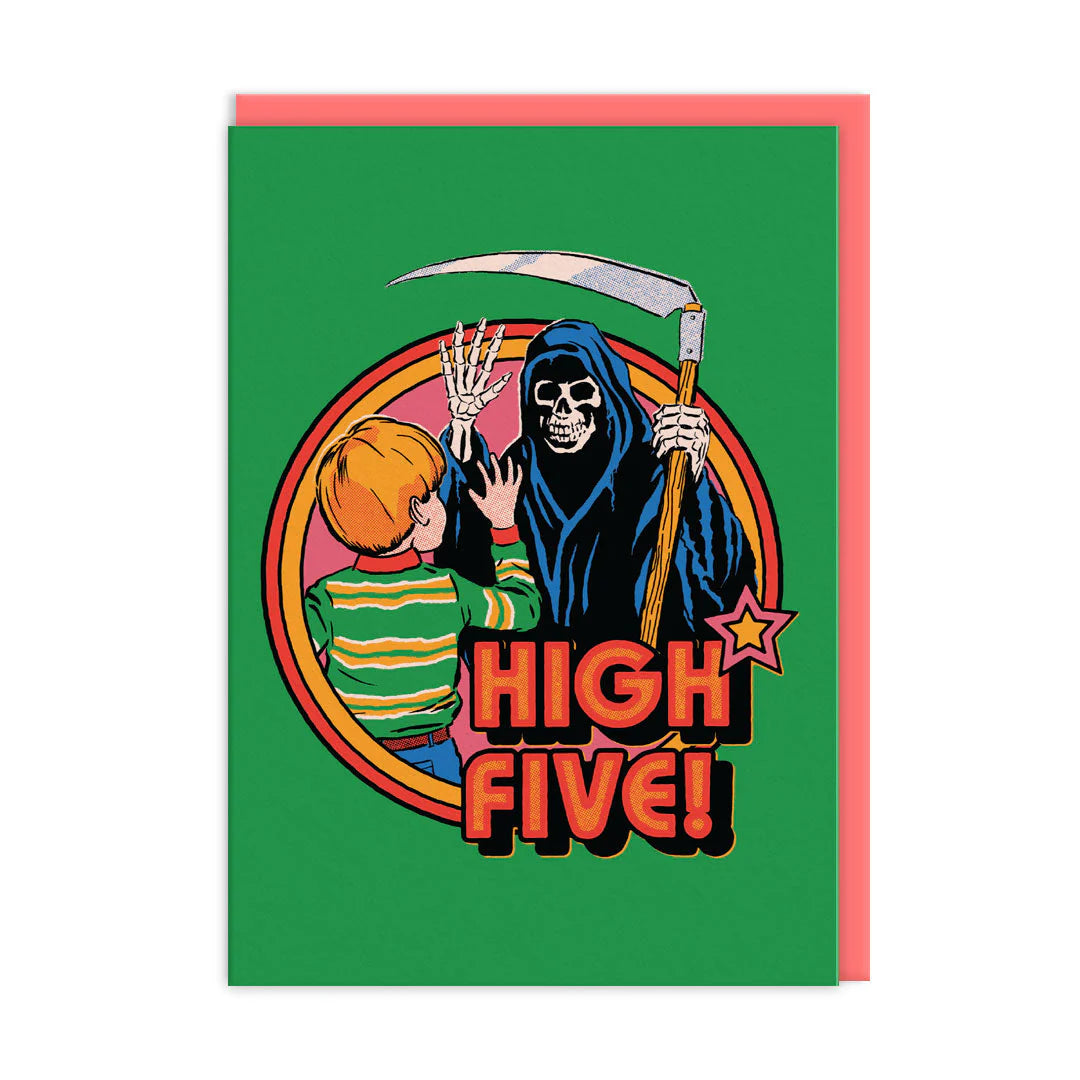 High Five Grim Reaper Funny Steven Rhodes Card by penny black
