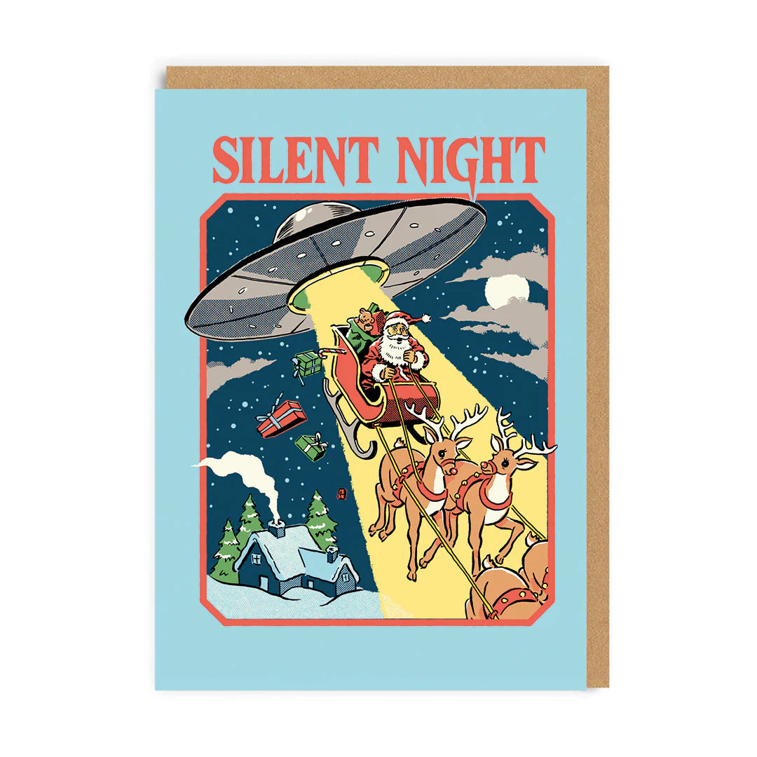 Silent Night UFO Steven Rhodes Funny Christmas Card by Penny Black