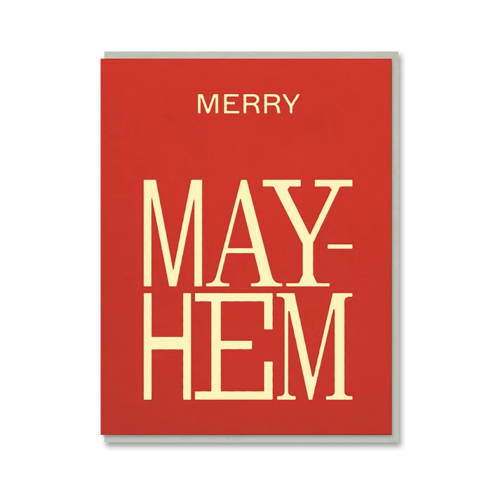 Merry Mayhem Letterpress Christmas Card By Penny Black