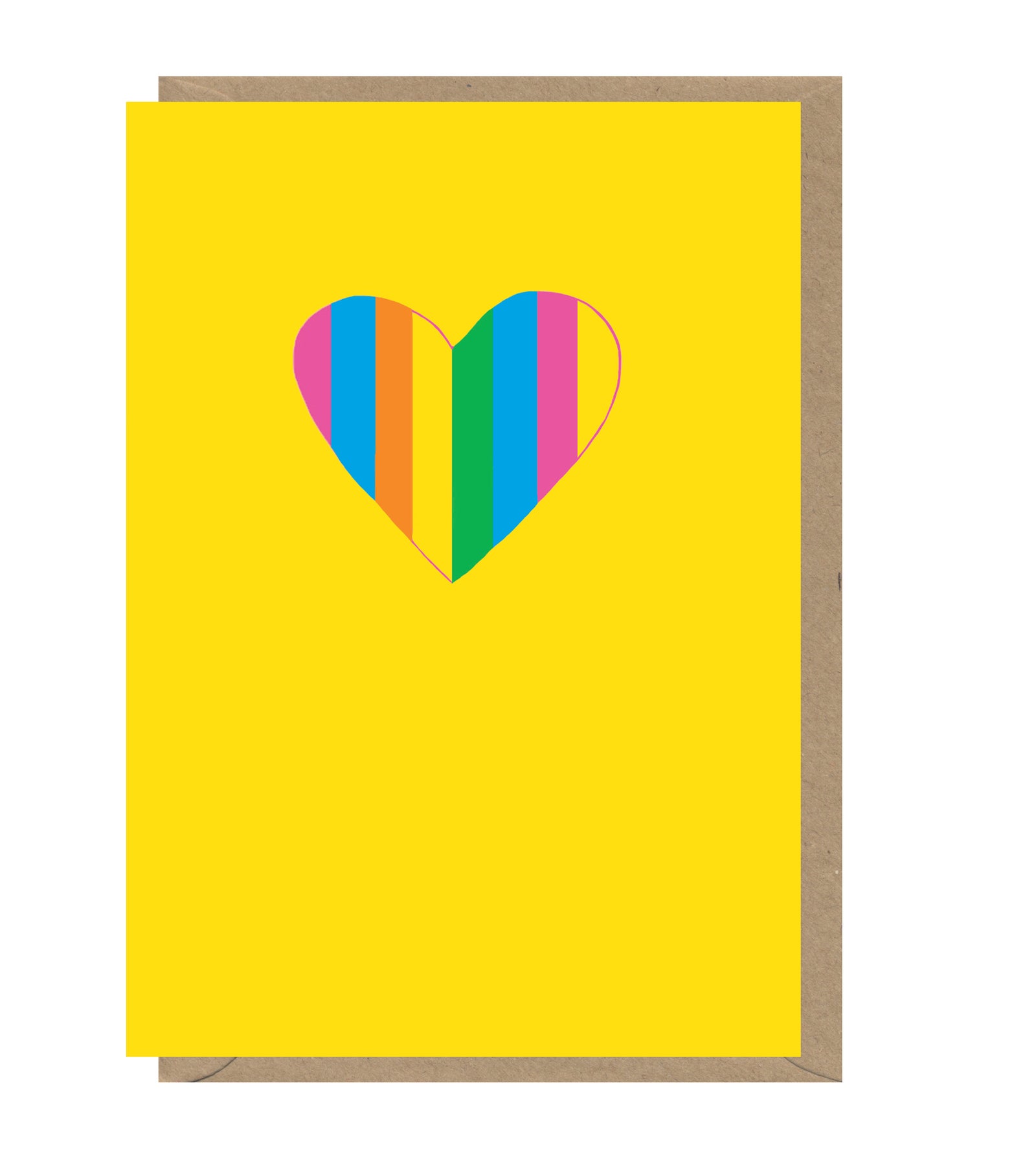 Yellow Neon Embossed Rainbow Heart Card By Penny Black