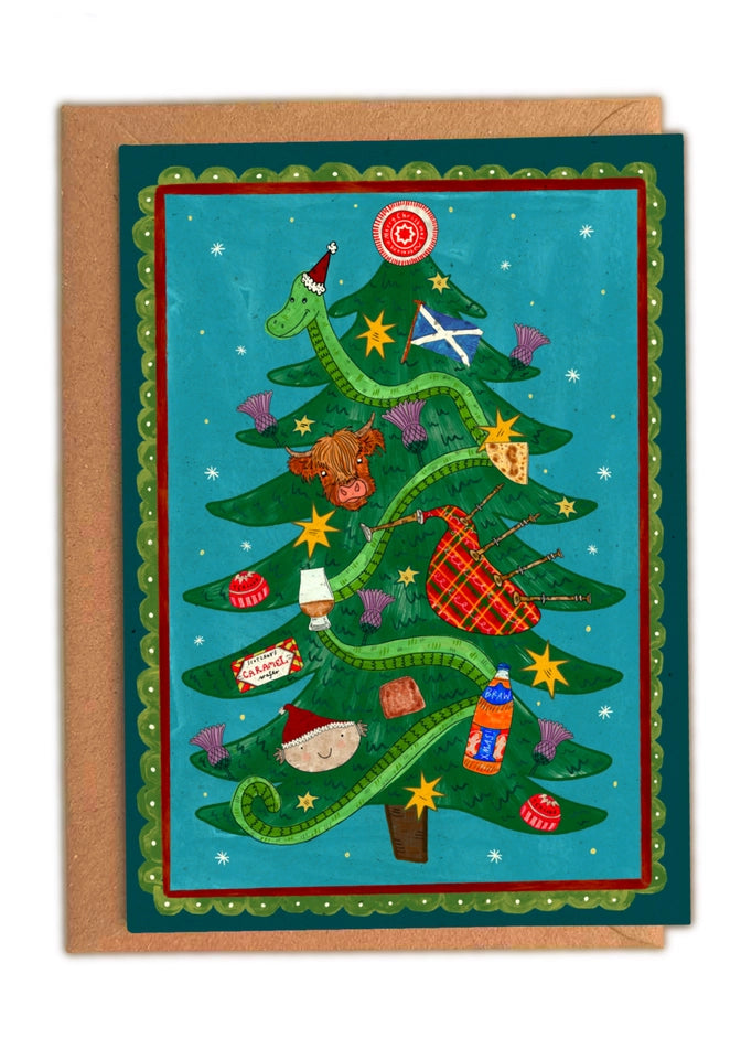 Scottish Icons Christmas Tree Card by penny black