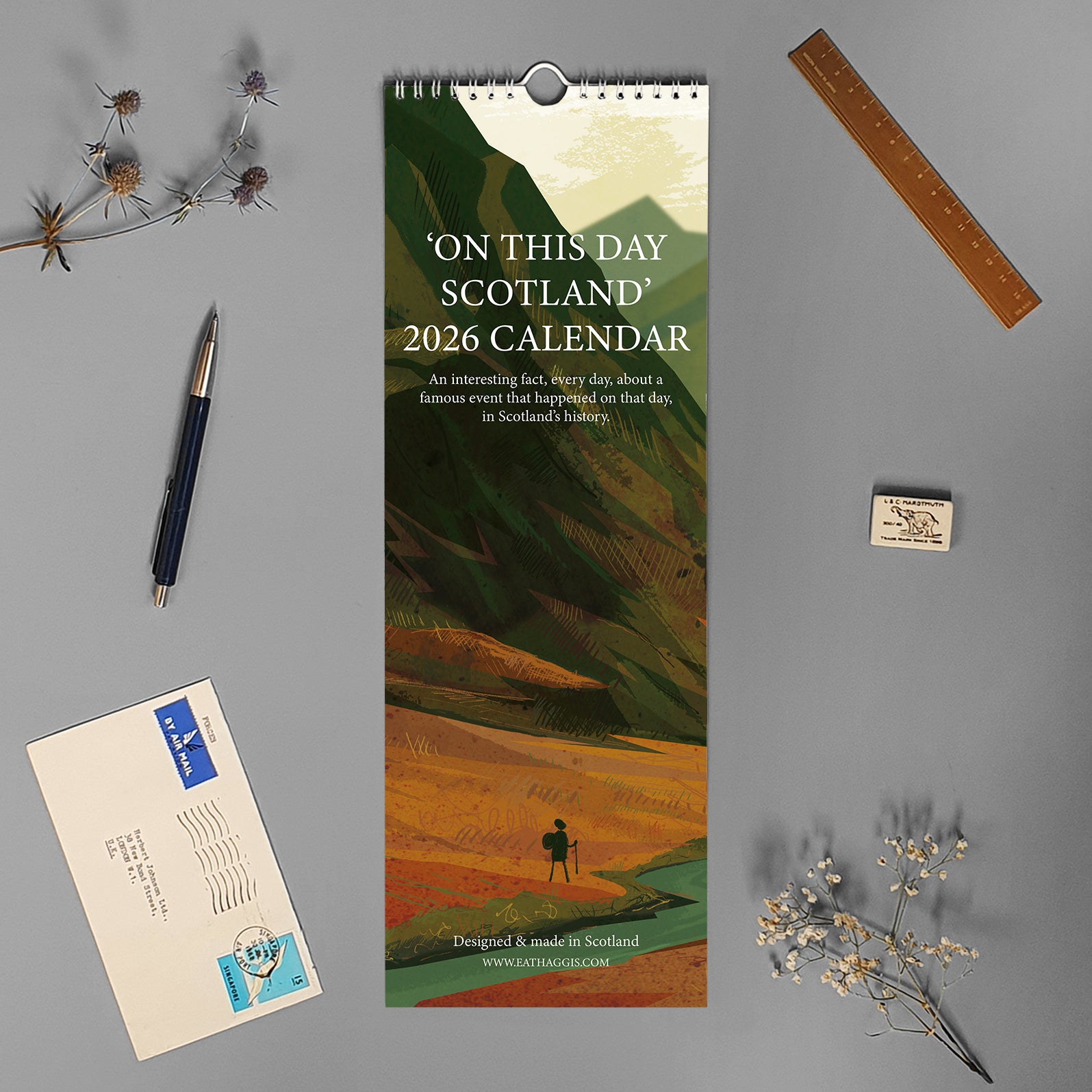 2026 Illustrated On This Day Scottish Slim Calendar By Penny Black