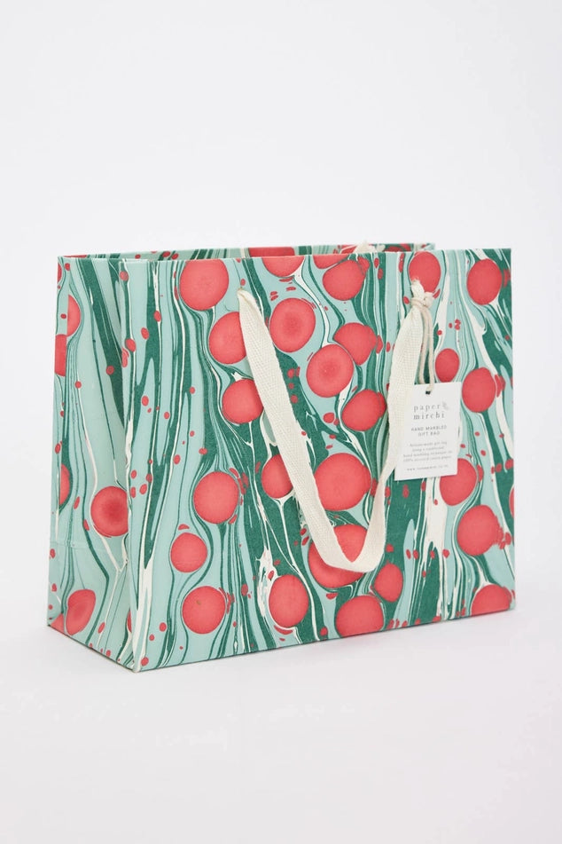 Stone Noel Hand Marbled Medium Christmas Gift Bag