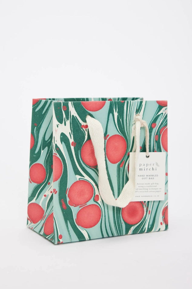 Stone Noel Hand Marbled Small Christmas Gift Bag by penny black